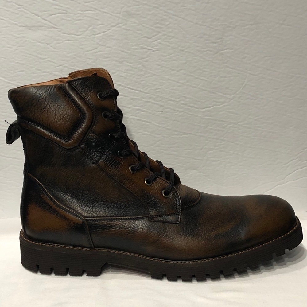 Sabatter boot brown leather round toe thick sole13 - Picture 2 of 5